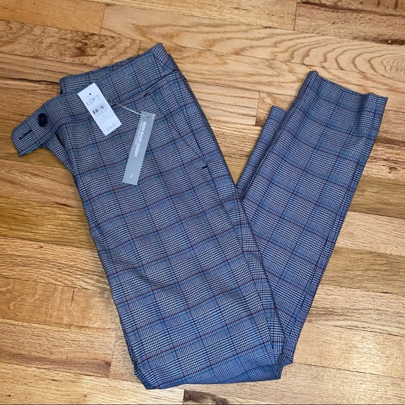 LOFT Pants - NWT Loft High Waist Skinny Pants Plaids Grey size 2
